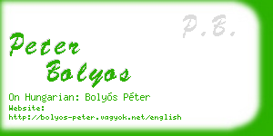 peter bolyos business card